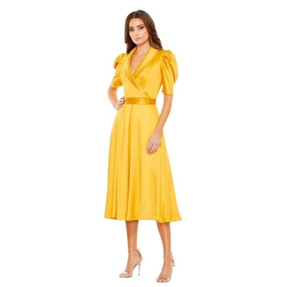 Nwt Mac Duggal Golden Midi Dress Size 2